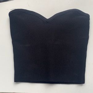 Babaton Strapless Ribbed Top - sweetheart neckline